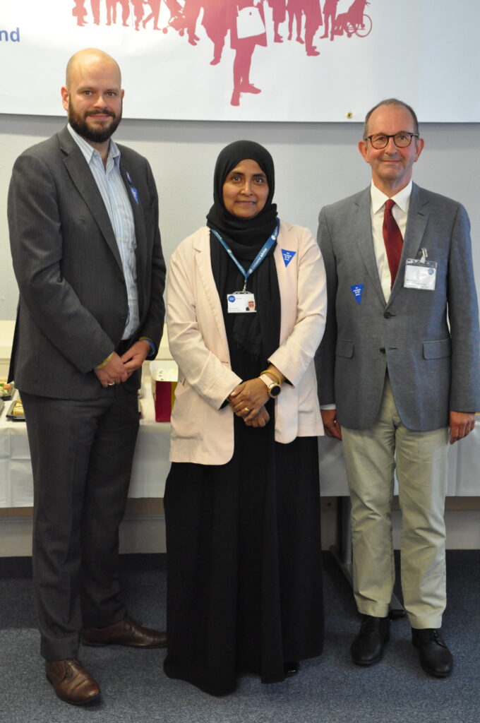 Picture of, left to right, Hackney Mayor Philip Glanville, our CEO Yasmin Alam, and David Ross, chair of our Trustee Board